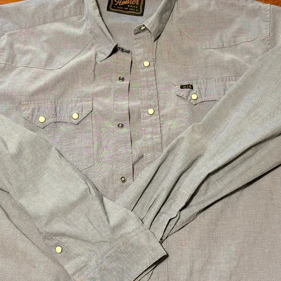 Howler Brothers Light Blue Casual Button Down Shirt - Picture 3 of 4
